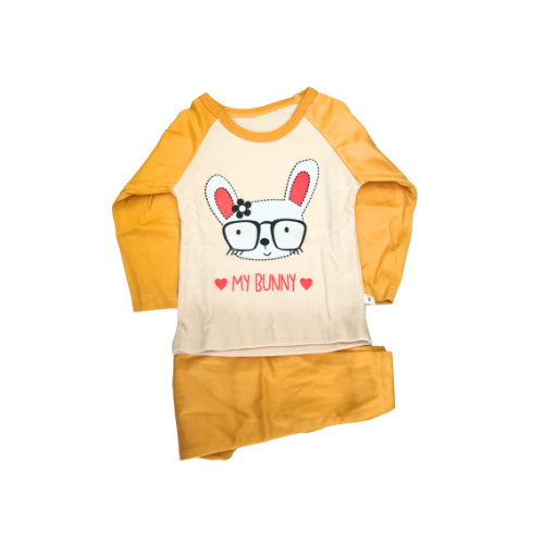 Yellow My Bunny Pajama Set 2 Pc Light Fleece